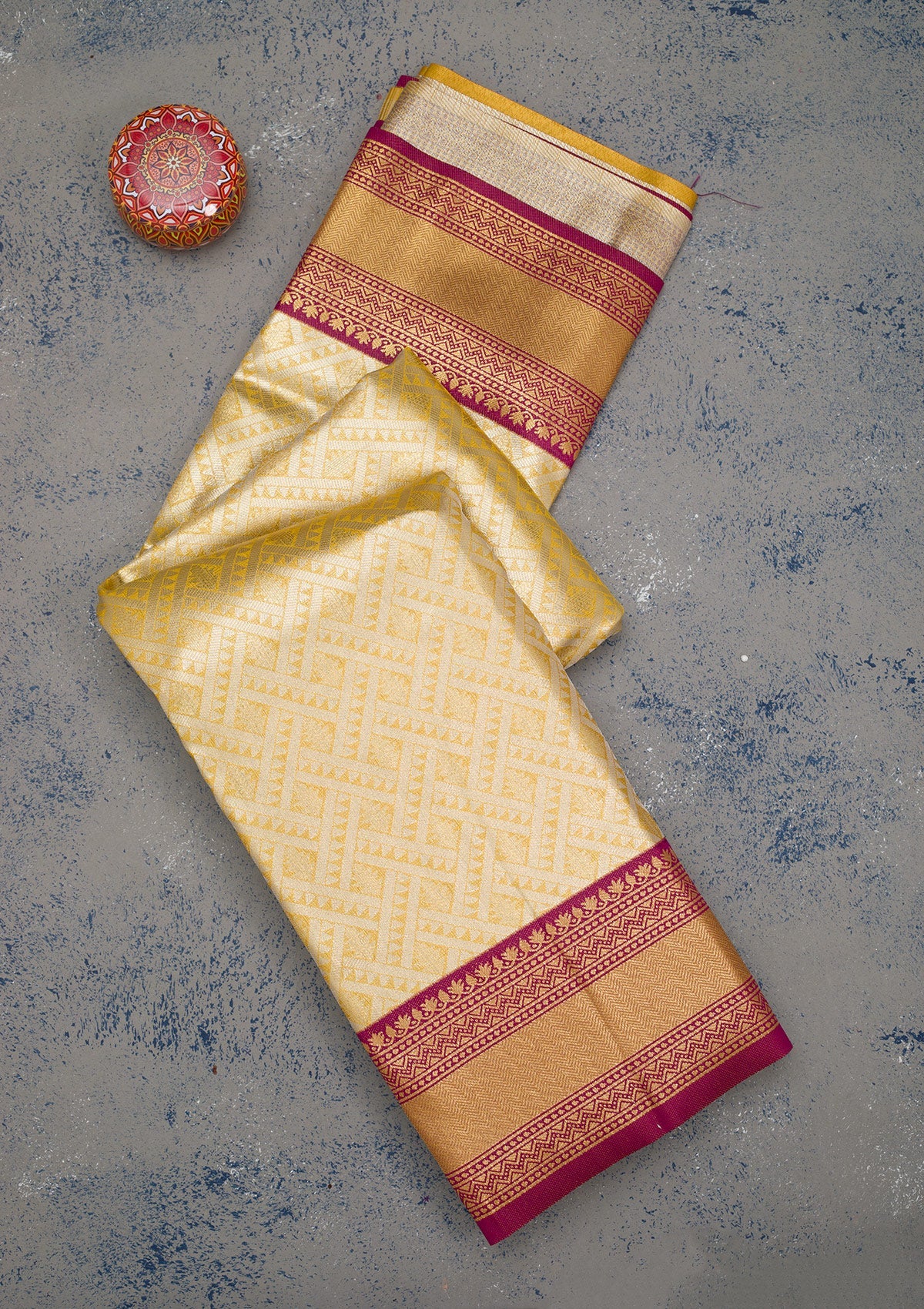 Yellow Zariwork Art Silk Saree