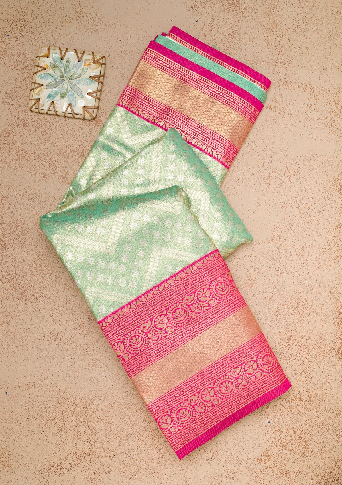 Sea Green Zariwork Art Silk Saree