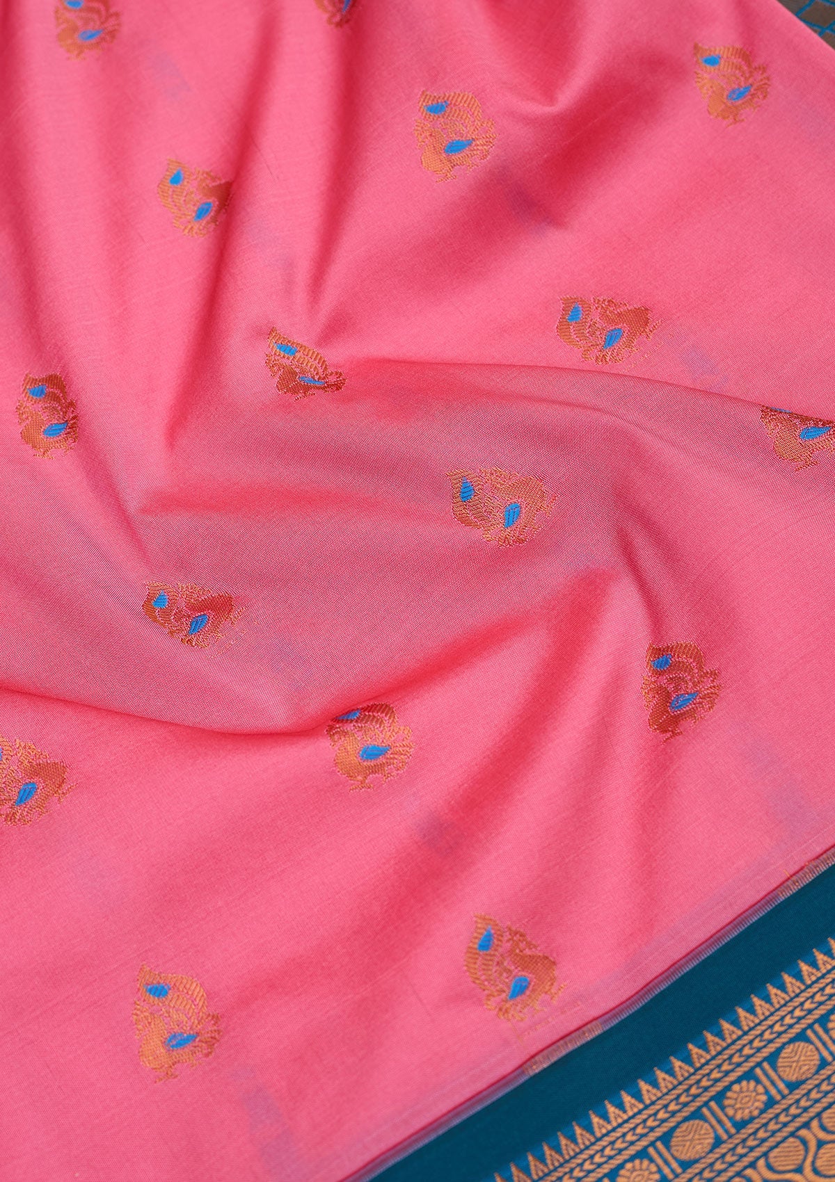 Pink Zariwork Pure Silk Saree