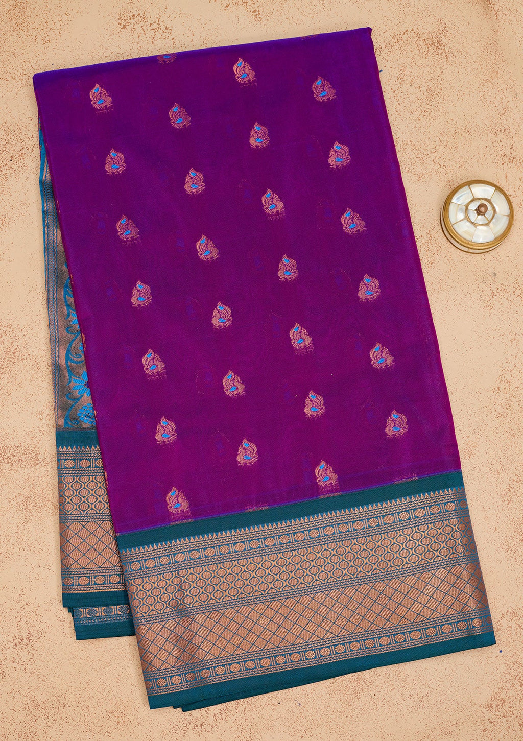 Purple Zariwork Pure Silk Saree