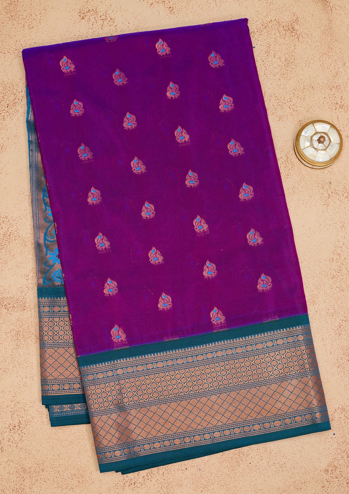 Purple Zariwork Pure Silk Saree