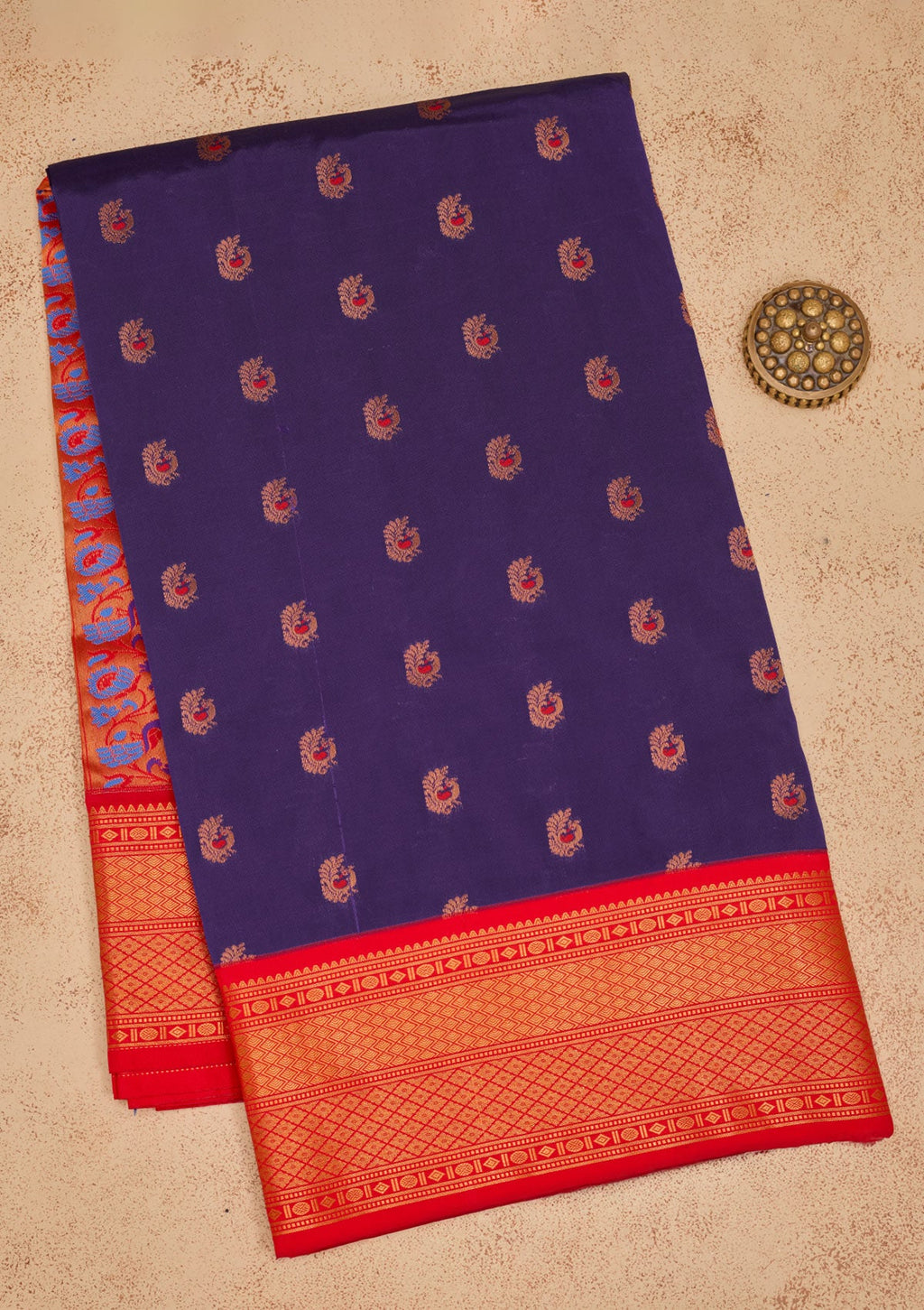 Royal Blue Zariwork Pure Silk Saree