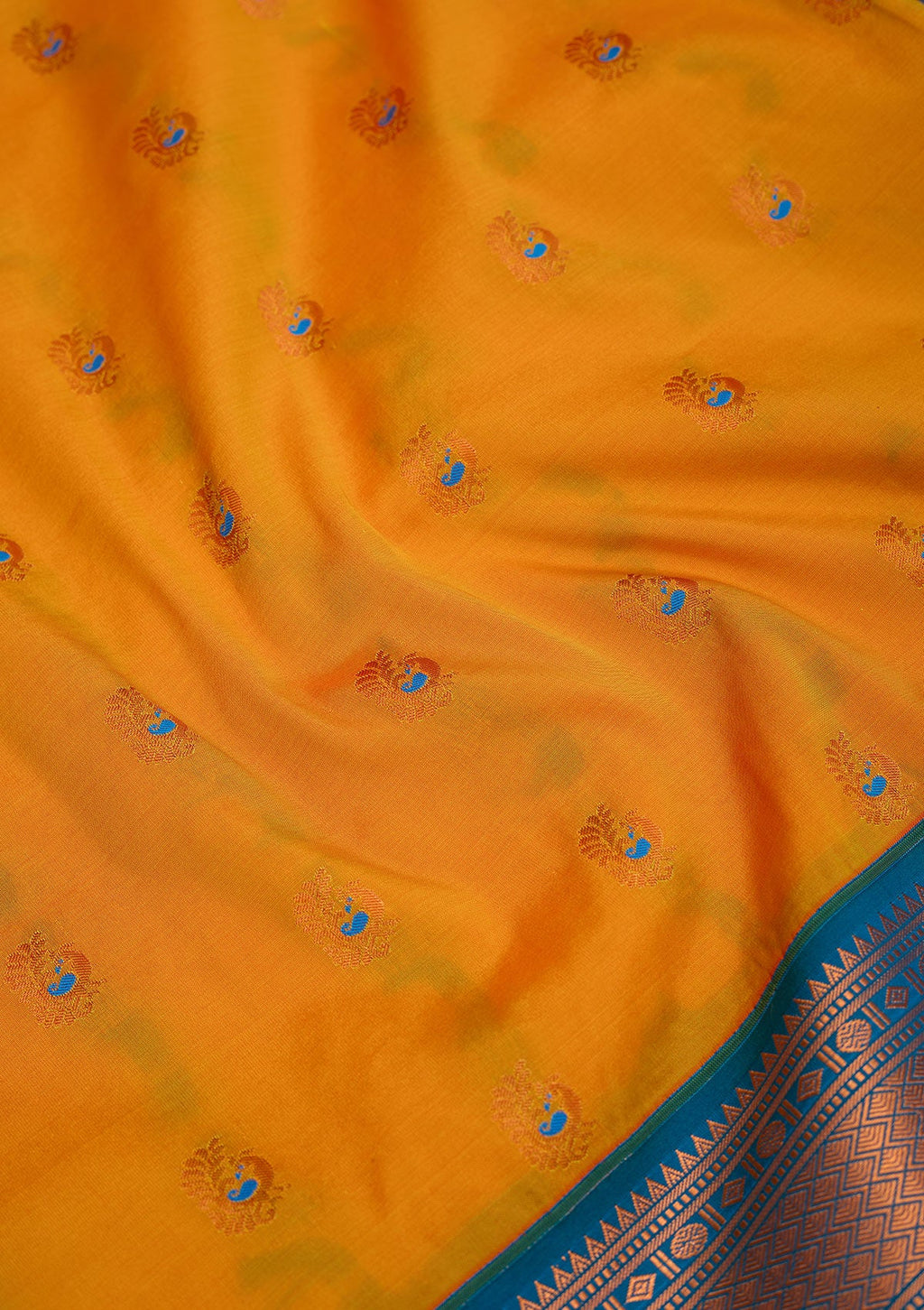 Mustard Zariwork Pure Silk Saree