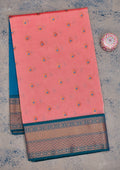Onion Pink Zariwork Pure Silk Saree