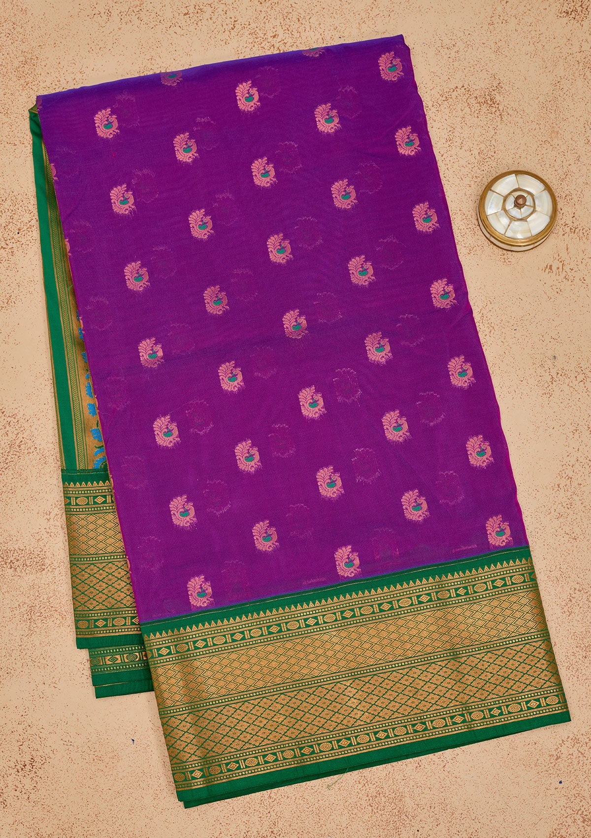 Purple Zariwork Pure Silk Saree