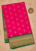 Rani Pink Zariwork Pure Silk Saree