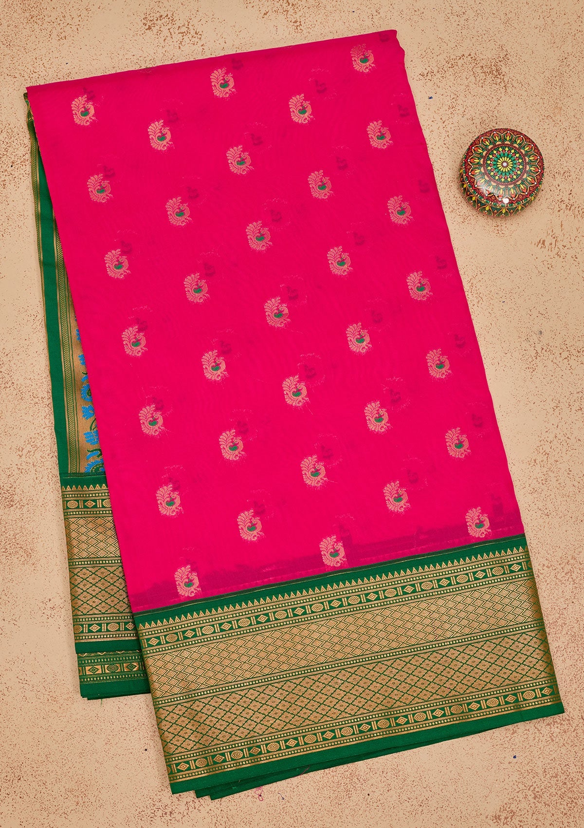 Rani Pink Zariwork Pure Silk Saree