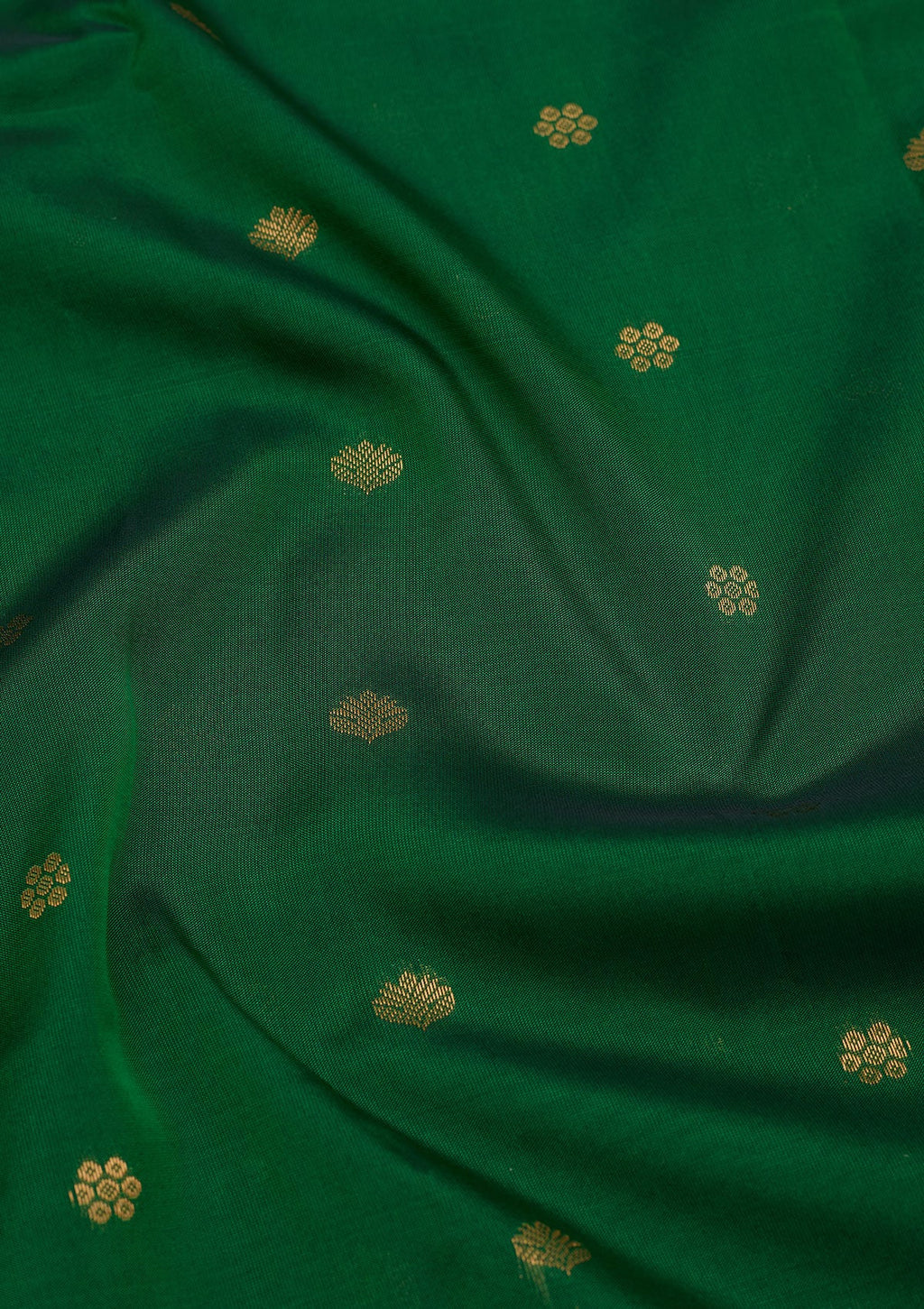 Bottle Green Zariwork Pure Silk Saree