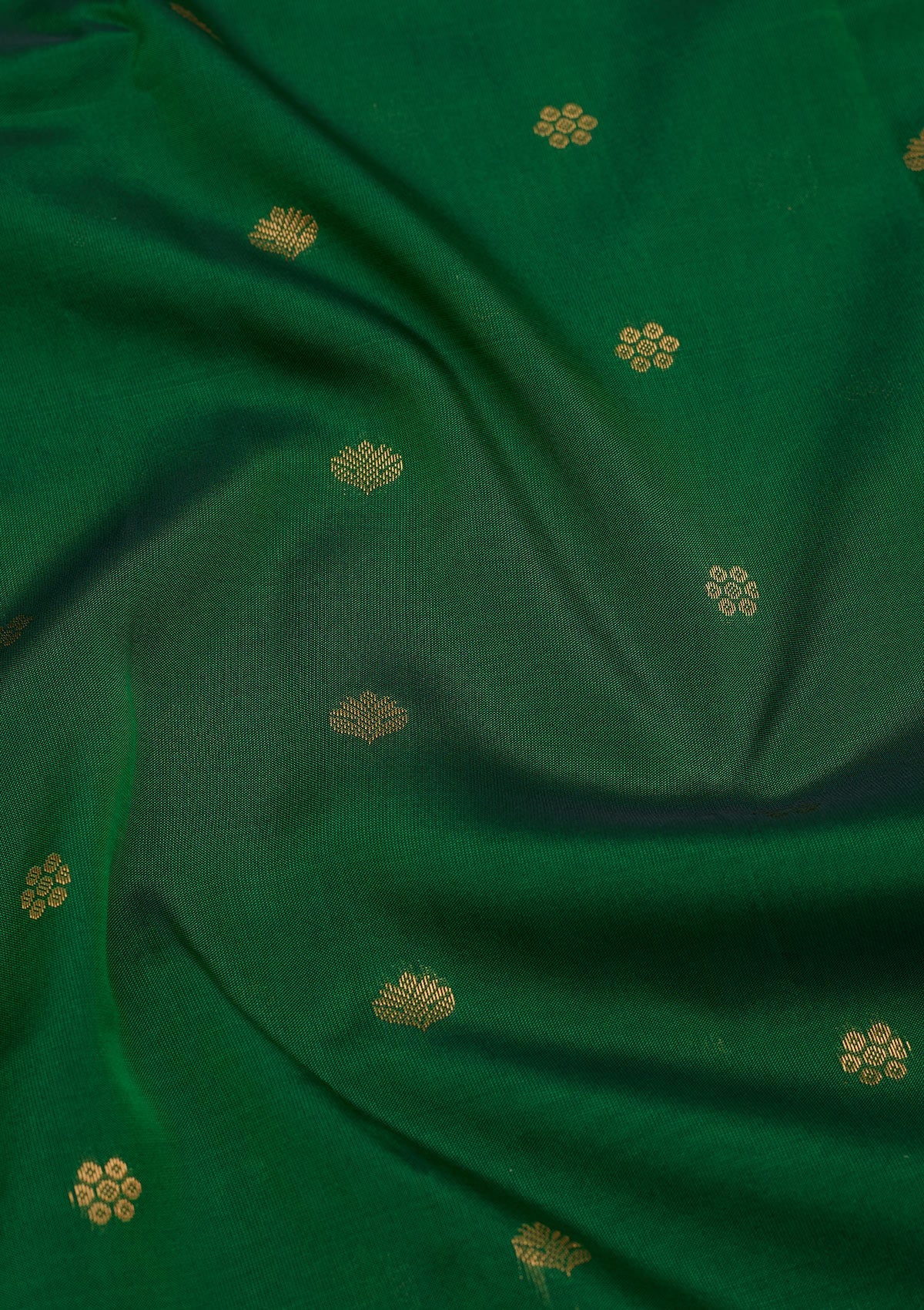 Bottle Green Zariwork Pure Silk Saree
