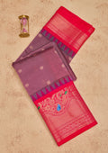 Lavender Zariwork Pure Silk Saree