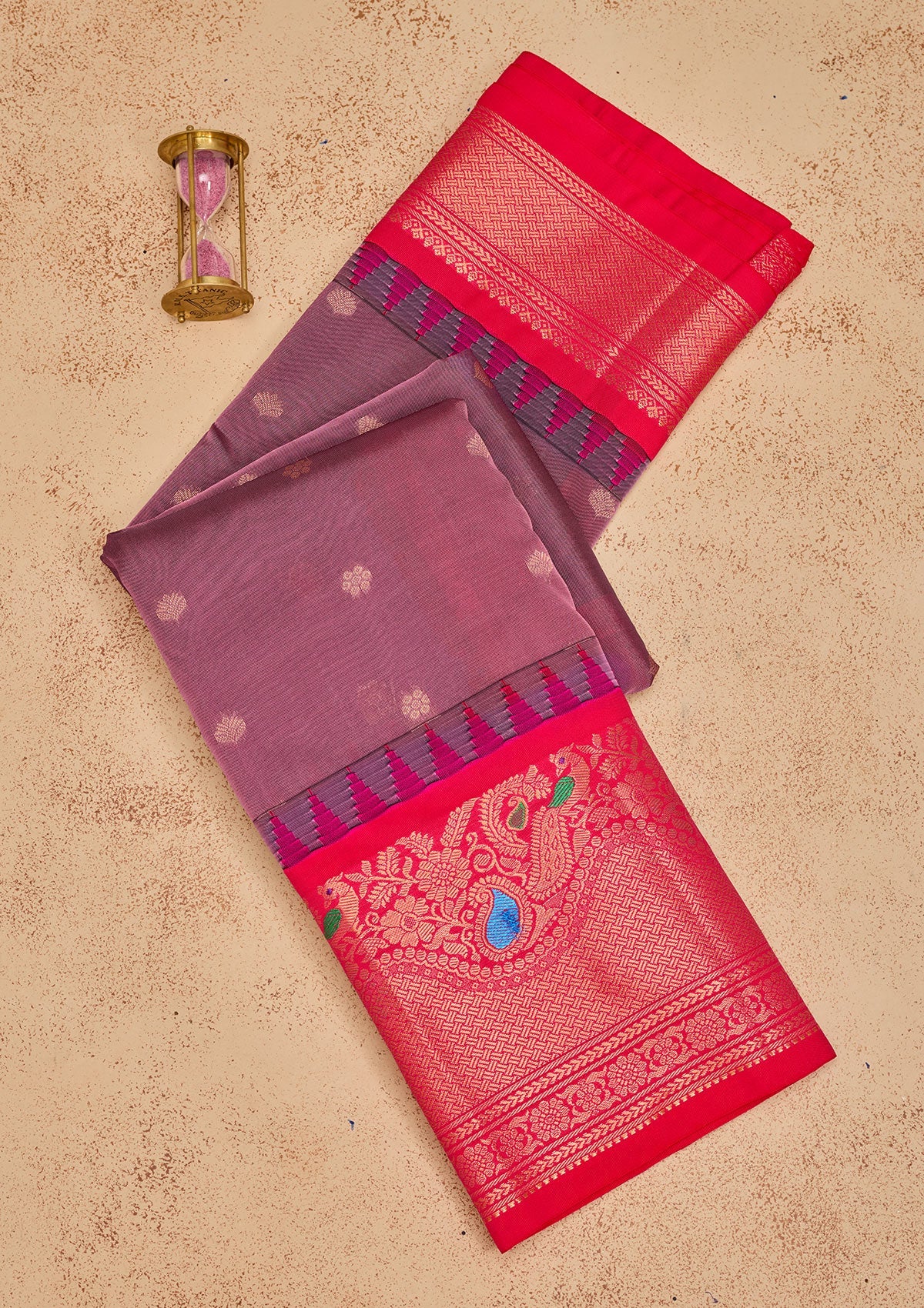 Lavender Zariwork Pure Silk Saree