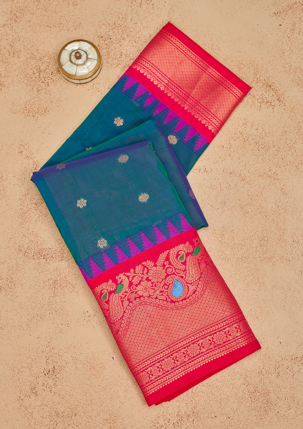 Rama Green Zariwork Pure Silk Saree