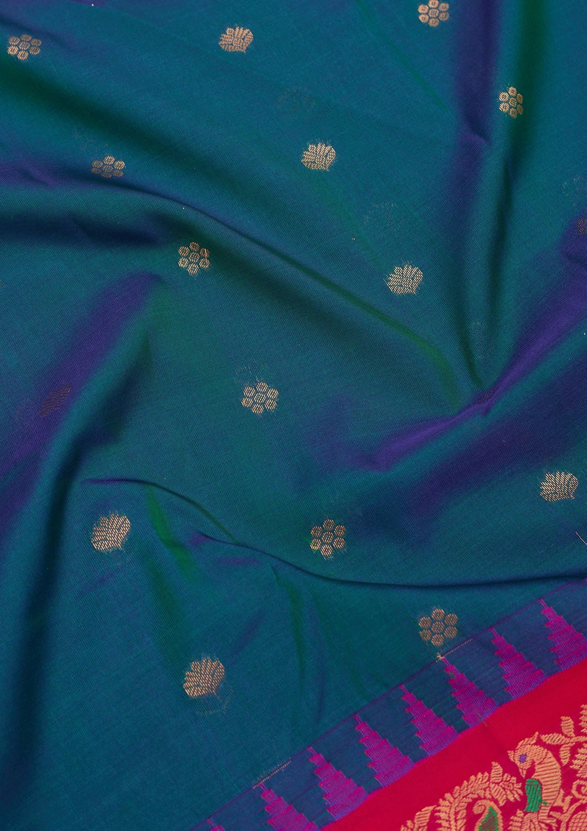 Rama Green Zariwork Pure Silk Saree
