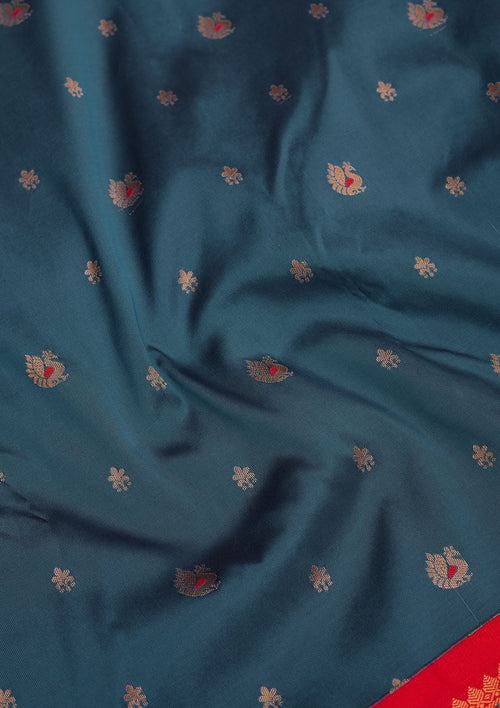 Blue Zariwork Pure Silk Saree