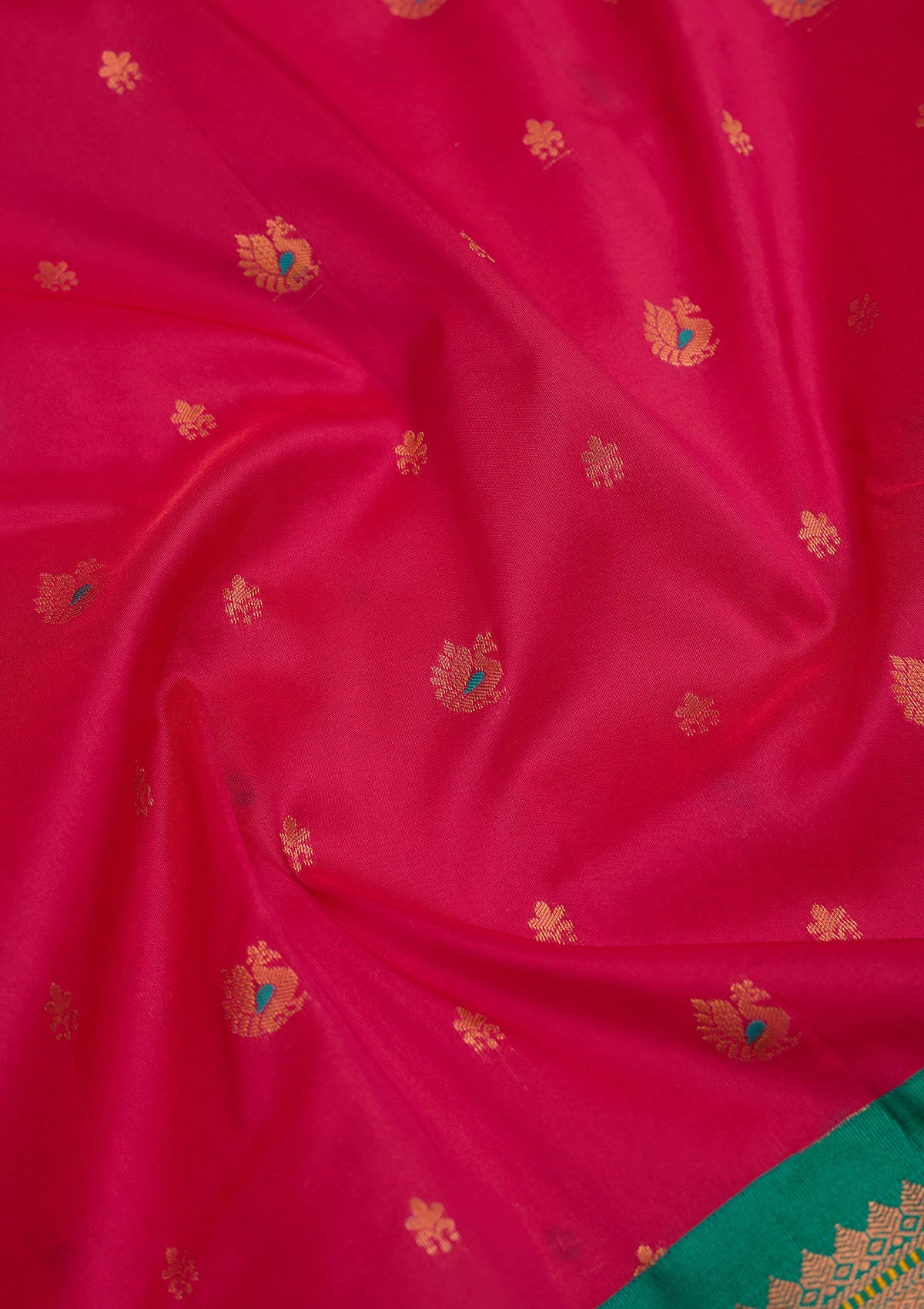Magenta Pink Zariwork Pure Silk Saree