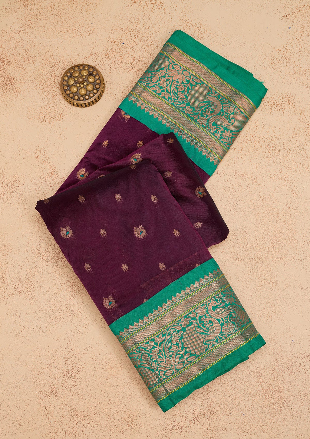 Wine Zariwork Pure Silk Saree