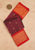 Wine Zariwork Pure Silk Saree