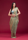 Sea Green Zariwork Art Silk Saree