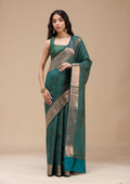 Rama Green Zariwork (Gold) Banarasi Silk Saree