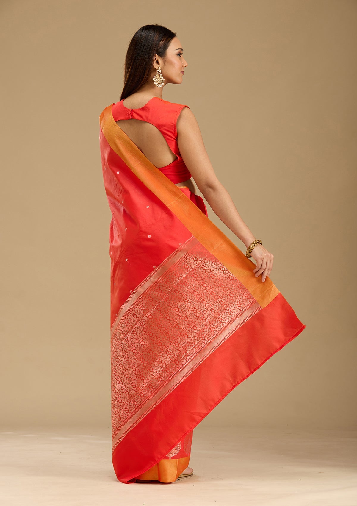 Red Zariwork (Gold) Silk Saree