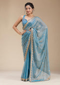 Blue Gotapatti Chiffon Saree