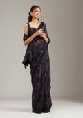 Purple Swarovski Chiffon Saree