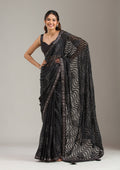 Black Stonework Chiffon Saree
