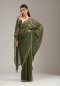 Mehendi Stonework (Gold) Tissue Saree