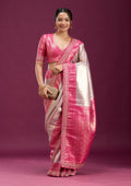 Light Lavender Cording Silk Saree