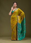 Mehendi Printed Art Silk Saree