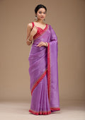 Lavender Cutdana Tissue Saree