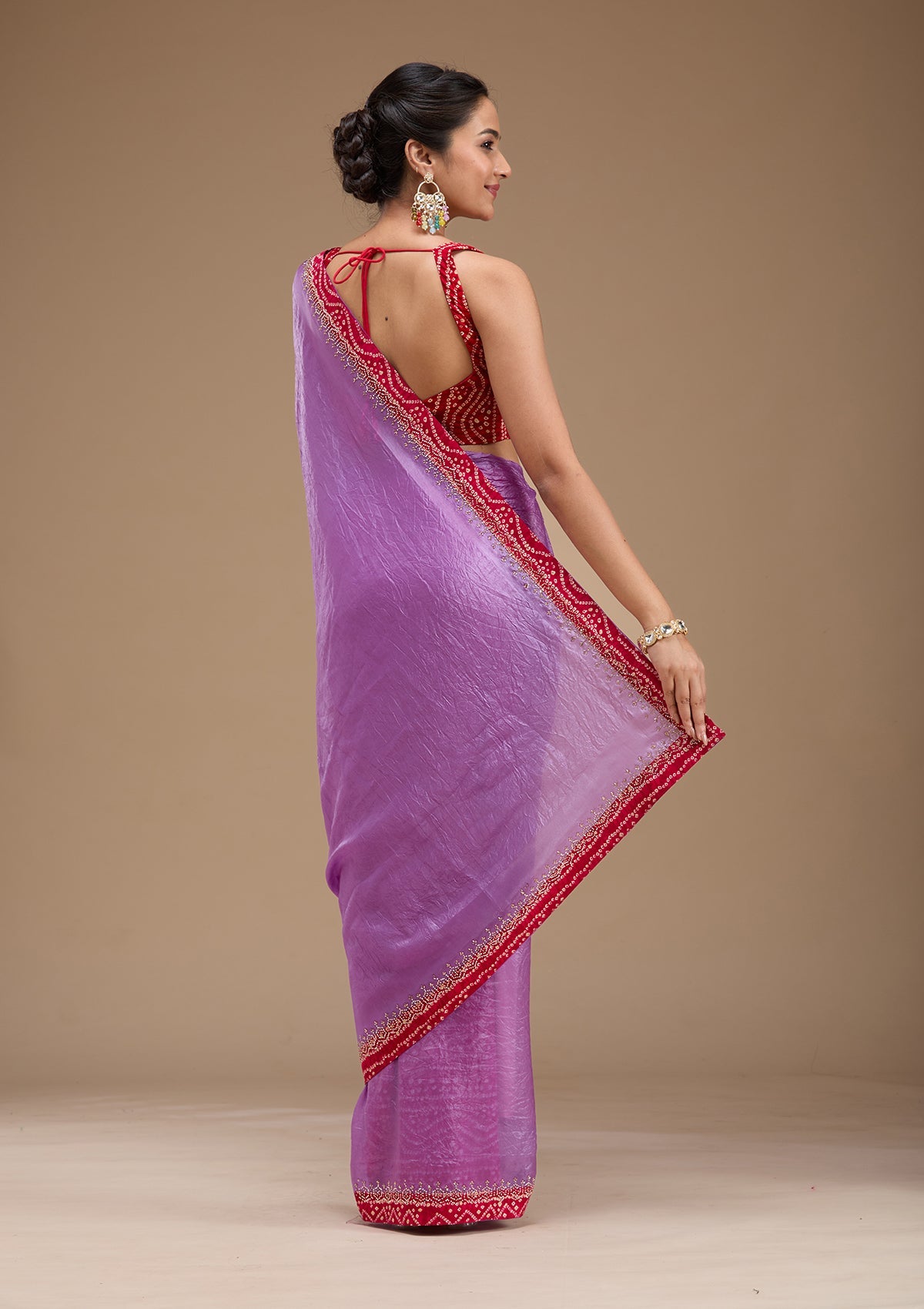 Lavender Cutdana Tissue Saree