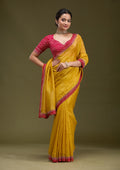 Mustard Cutdana Tissue Saree