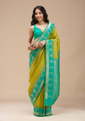 Parrot Green Zariwork (Gold) Silk Saree