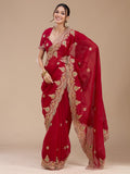 Red Cording Georgette Saree