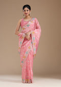 Onion Pink Gotapatti Organza Saree