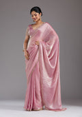 Onion Pink Sequins Organza Saree