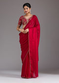 Rani Pink Sequins Tissue Saree