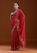 Red Stonework (Gold) Georgette Saree