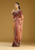 Rust Stonework (Gold) Tissue Saree