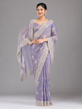 Lavender Zariwork (Silver) Tissue Saree