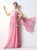 Women's Ethnic Solid Pink Anarkali Kurta Set with Dupatta