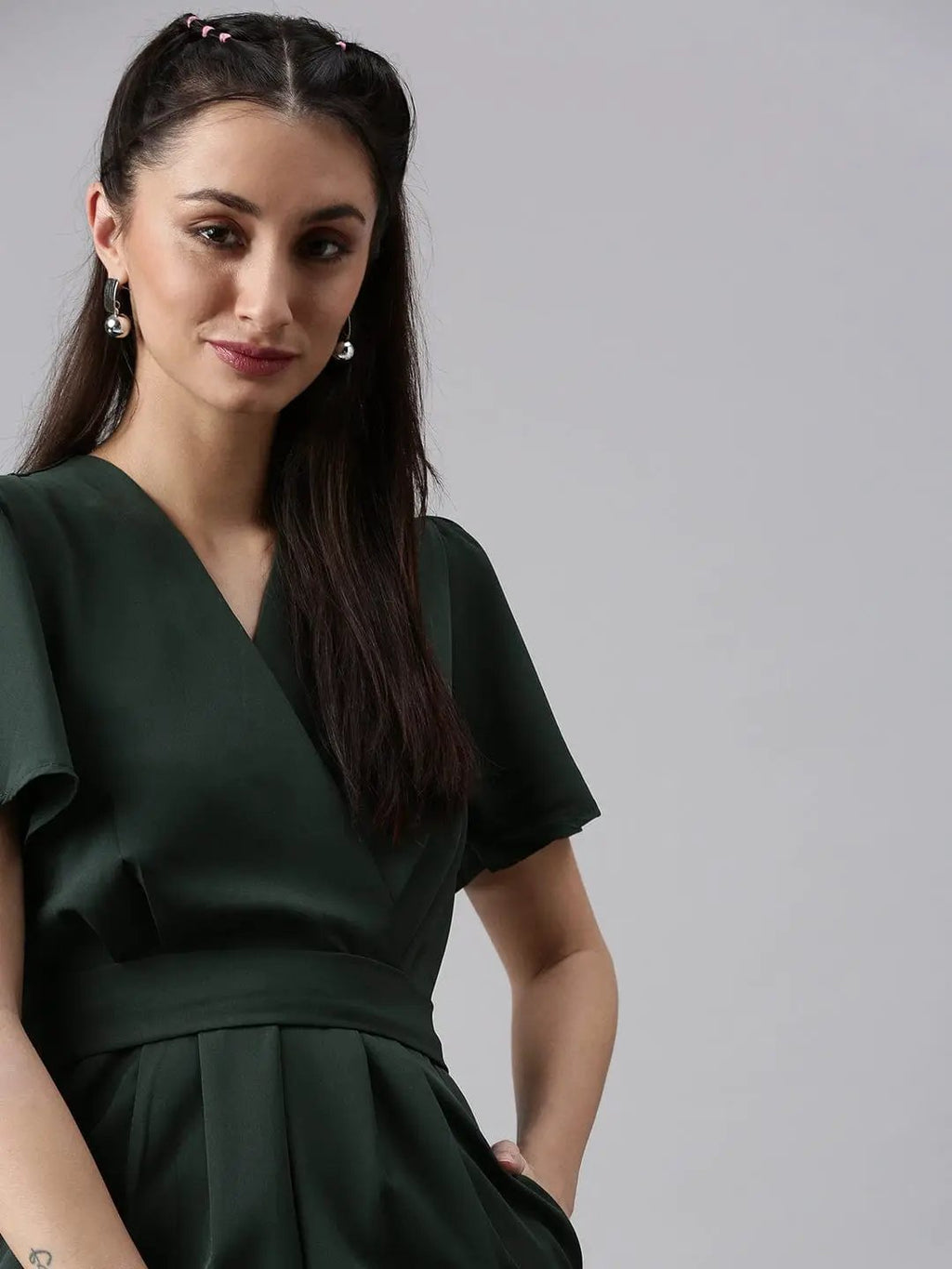 Women's Green Basic Jumpsuit
