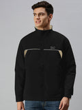 Men's Black Open Front Reversible Zipper Jacket