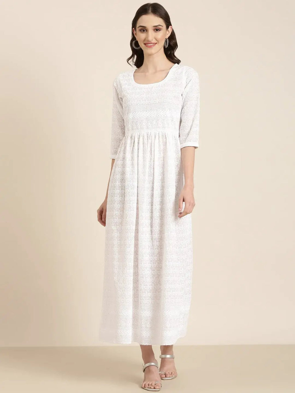 Women's Solid Empire White Kurta