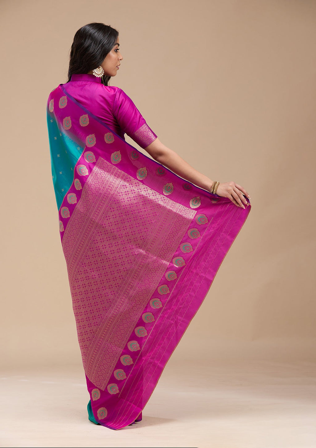 Rama Green Zariwork (Gold) Silk Saree