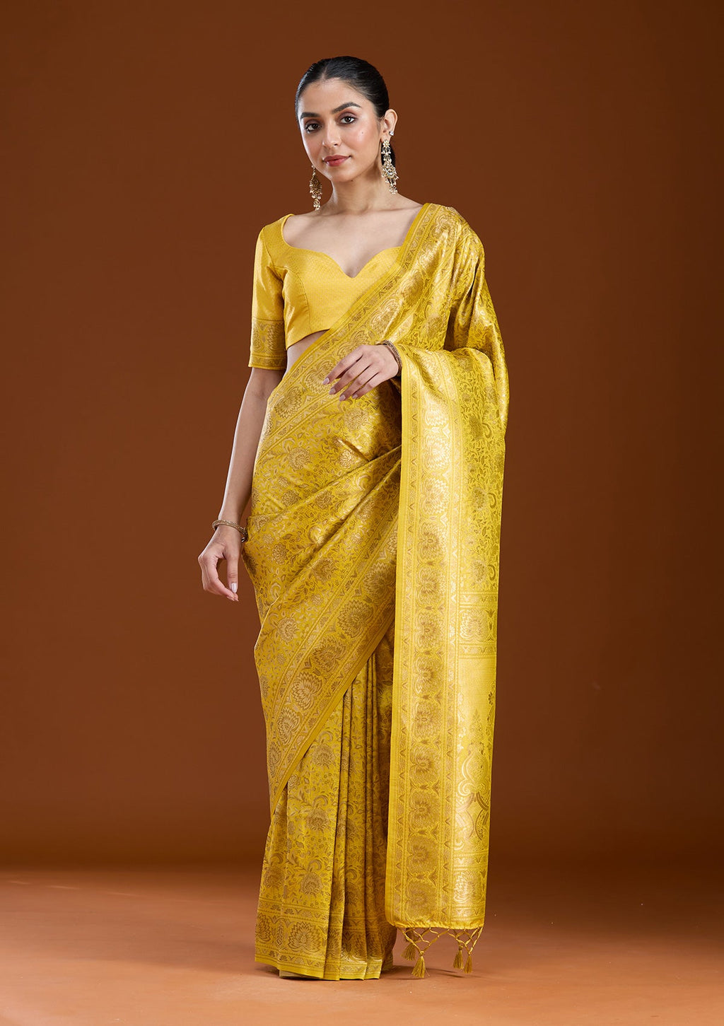 Mustard Zariwork Art Silk Silk_Saree
