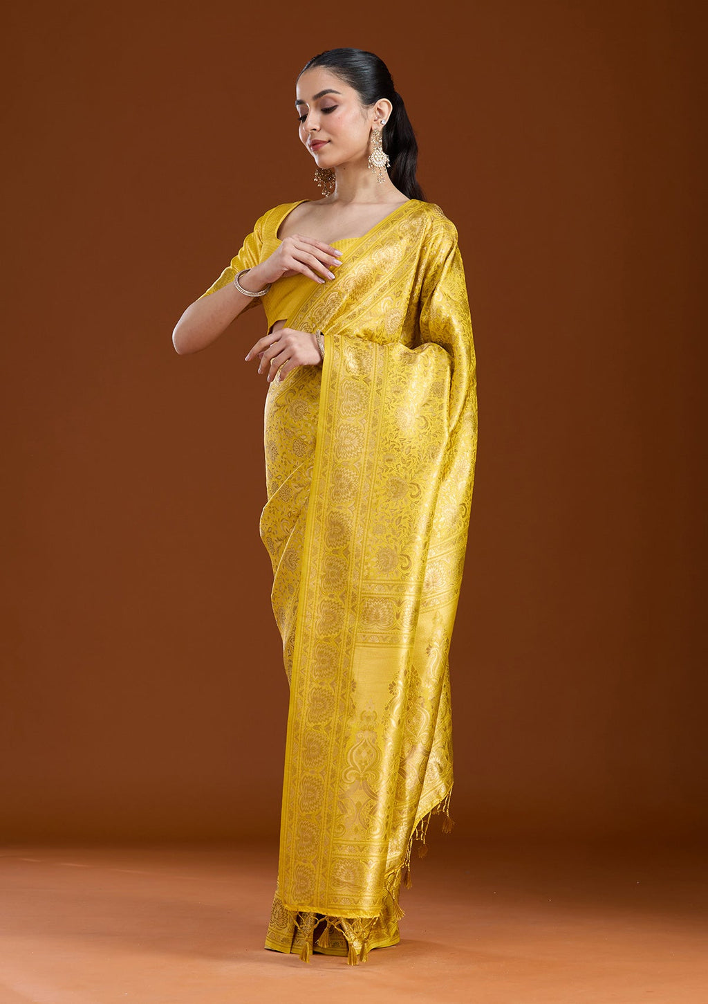 Mustard Zariwork Art Silk Silk_Saree