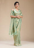 Sky Blue Banarasi Silk Saree