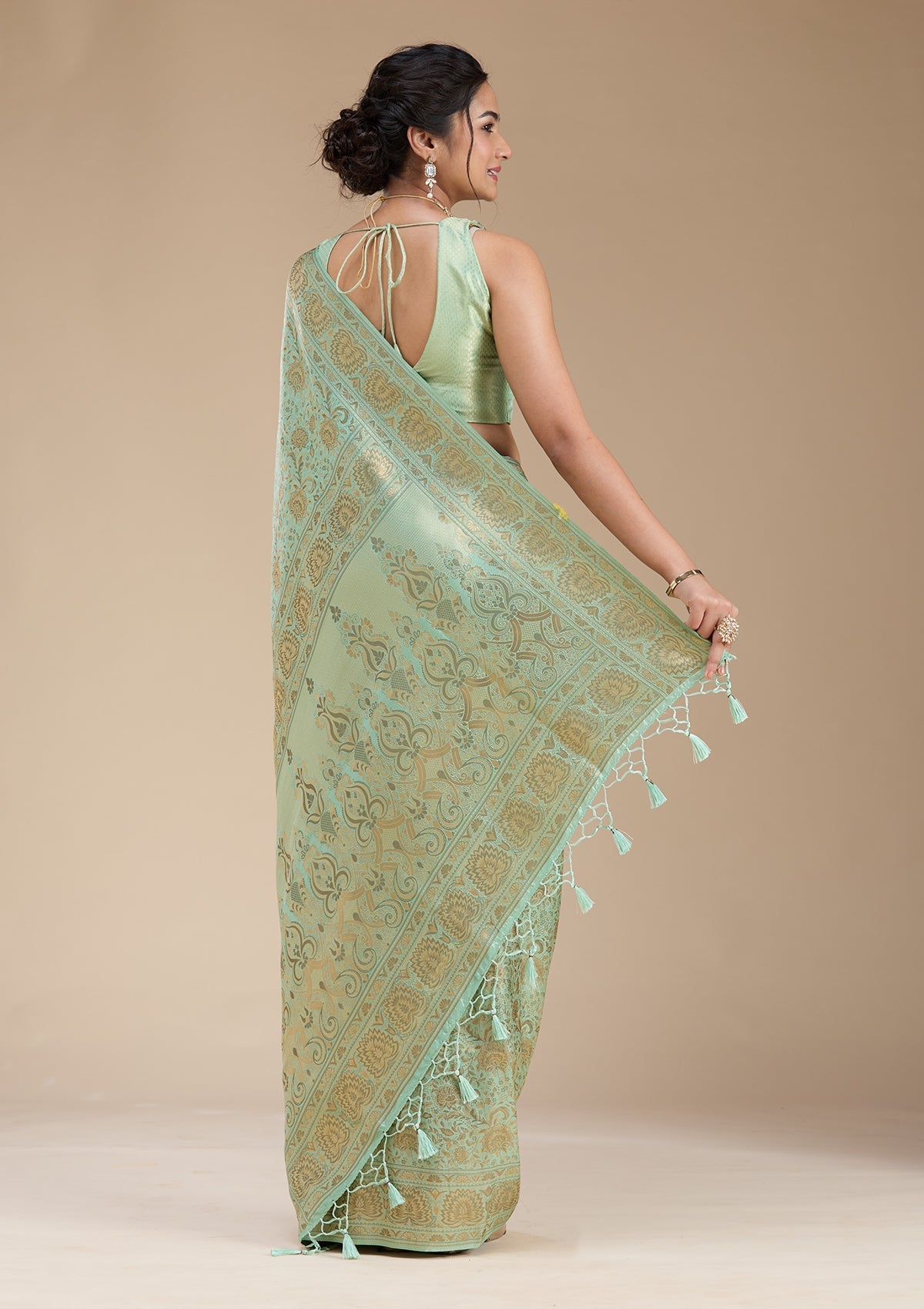 Sky Blue Banarasi Silk Saree